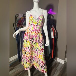 NWT RHODE Linen Sophie Dress in Painted Bloom 2